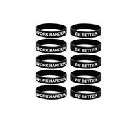ZenVib Work Harder Be Better Silicone Bracelet, 10Pcs Hero Freedom Merch USA Rubber Bracelets Memorial A True Patriot Pray Justice Wristbands Gift Jewelry, M, Silicone, no gemstone