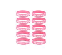 ZenVib Work Harder Be Better Silicone Bracelet, 10Pcs Hero Freedom Merch USA Rubber Bracelets Memorial A True Patriot Pray Justice Wristbands Gift Jewelry, M, Silicone, no gemstone