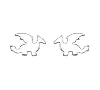 Zenvie Sterling Silver Dragon Stud Earrings, 8mm x 6mm, Gift Box Included