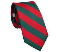 ZENXUS Striped Ties for Men, 3 inch Regular Ties with Stripes, Crimson Red & Hunter Green, Regular
