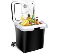 ZENY Mini Electric Refrigerator and Heater for Car, 12V DC Car Refrigerator with Auto Lock Handle, 28 Quart Portable Car Refrigerator for Travel Camping