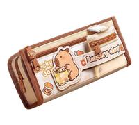 ZenyTra 5-Tier Capybara Pencil Case Set, with 20 Stickers and 2 Notebooks, XXL Writing Organiser for School & Office, Kawaii Kapibara Writing Set for Children and Adults
