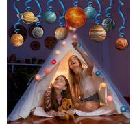 ZenyTra Galaxy Decoration with 10 Planets, 3D Planet Mobile for Ceiling Space Decoration for Kids Room, Birthday Decoration, Space Party Decoration, Solar System Model (Glow in Dark)