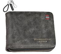 ZenyTra Men's Leather Wallet Landscape Format with Flap RFID Blocker & 12 Card Slots Genuine Leather Wallet for Men Dimensions 12 x 9.5 x 2.5 cm (Black)