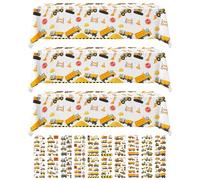 ZenyTra Set of 3 Digger Tablecloth Set with 20 Stickers - Cartoon Children's Tablecloth Waterproof Disposable Table Decoration for Theme Party, Children's Birthday Party
