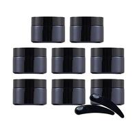 ZEOABSY 12 Pcs 30g Empty Black Glass Cosmetic Jars with Screw Lid, 30ml Face Cream Storage Containers Pots for Homemade Cream Gel Lip Balm Salve + 3X Spatula