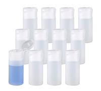 ZEOABSY 12 Pieces Empty 30ml Squeezable Translucent Flip Cap Plastic HDPE Bottles, Travel Soft Squeeze Cosmetic Tubes with Flip Top Screw Caps for Shampoo Soap Toner Refillable Containers