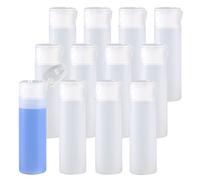 ZEOABSY 12 Pieces Empty 50ml Squeezable Translucent Flip Cap Plastic HDPE Bottles, Travel Soft Squeeze Cosmetic Tubes with Flip Top Screw Caps for Shampoo Soap Toner Refillable Containers