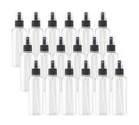 ZEOABSY 24 Pcs Clear 100ml Empty Fine Mist Plastic Spray Bottles Travel Atomiser Bottle Set, Portable Small Refillable Sprayer Bottles with Black Pump Head, 2 Pcs Funnels