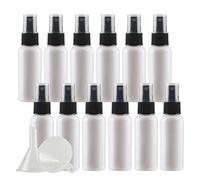 ZEOABSY 24 Pcs White 50ml Empty Fine Mist Plastic Spray Bottles Travel Atomiser Bottle Set, Portable Small Refillable Sprayer Bottles with Black Pump Head, 2 Pcs Funnels
