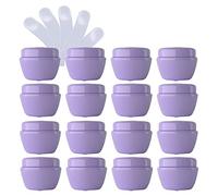 ZEOABSY 24 Pieces Mushroom shape Thickened 50ml Empty Plastic Purple Cosmetic Pots with Screw Lid, Containers Storage Jars for Homemade Cream Gel Lip Balm Salve Sample Travel + 6x Spatulas