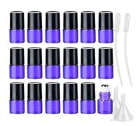 ZEOABSY 25 Pack Empty 1ml Mini Purple Glass Roll on Bottles Refillable Stainless Steel Roller Ball Essential Oil Liquid Bottle Cosmetic Sample Vials Container with Black Cap