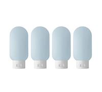ZEOABSY 4 Pieces Empty 60ml Squeezable Blue Flip Cap Plastic PE Bottles, Travel Soft Squeeze Cosmetic Tubes with Flip Top Screw Caps for Shampoo Soap Toner Refillable Containers