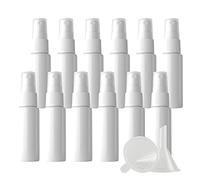 ZEOABSY 48 Pcs White 20ml Empty Plastic Fine Mist Spray Bottles, Refillable Portable Small Sprayer Bottles with White Pump Head for Travel Water Cosmetic Perfume, 4 Pcs Funnels
