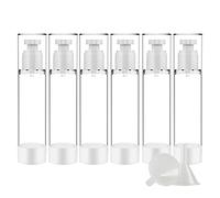 ZEOABSY 6 Pieces 100 ml Vacuum Airless Spray Bottle & 1PCS Funnel, 100ml Plastic Empty Travel Bottles Atomisers Fine Mist Spray Bottles Cosmetic Perfume Spray Bottle Container - No Tube Needed