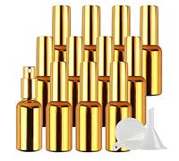 ZEOABSY Pack of 12, 30ml UV Coated Glass Perfume Spray Bottles & 2pcs Funnel, 30 ml Refillable Empty Fine Mist Travel Atomiser Sprayers, Ideal for Cosmetic, Water, Travel