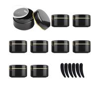 ZEOABSY Pack of 24, 20ml Black Plastic Cosmetic Jars with Gold Edge, 20 g Container pot for Lotions Cream Beauty Storage Ointments Makeup