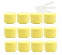 ZEOABSY Pack of 24, Empty 20ml Yelllow Plastic Cosmetic Jars with Screw Lid, Inner Liner, 20g Face Cream Lip Balm Lotion Storage Container Travel Case Bottle Pot + 5X Spoon