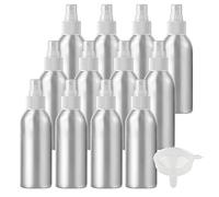 ZEOABSY Pack of 24 Empty 50ml Silver Aluminium Spray Bottle Refillable Aluminum Bottles with White Fine Mist Sprayer Metal Spray Bottles for Perfume Hair Garden Travel, Funnel