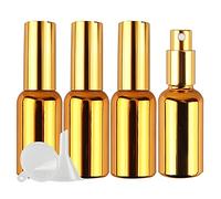 ZEOABSY Pack of 4, 30ml UV Coated Glass Perfume Spray Bottles & 1pcs Funnel, 30 ml Refillable Empty Fine Mist Travel Atomiser Sprayers, Ideal for Cosmetic, Water, Travel