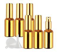 ZEOABSY Pack of 6, 30ml UV Coated Glass Perfume Spray Bottles & 1pcs Funnel, 30 ml Refillable Empty Fine Mist Travel Atomiser Sprayers, Ideal for Cosmetic, Water, Travel