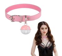 ZEOABSY Sex Leather Compliant Collar with Bell, Adjustable Sexy Choker Slave Collar Analogue Pet, SM Sex Toys Flirt for Women Men Extreme Love (Pink)