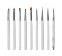 ZEOHBETY Nail Art Brushes Set, 9pcs Professional Nail Art Design Brushes, Gray