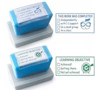Zeokiar This Work was Completed and Learning Objective Self Inking Stamp for Teachers The First Day of School Teacher Stamps Set for Grading Teacher Must Haves Classroom Supplies Rubber Stamp (Blue)