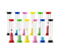 ZEONHAK 12 Pack 6 Sizes Sand Timer Set, Mini Sand Clock Timers Kit, Small Colorful Sandglass Timer Plastic Hourglass Timer, 30sec / 1min / 2mins / 3mins / 5mins / 10mins, 6 Colors