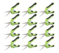 ZEONHAK 12 PCS 6.5 Inch Green Bud Trimming Scissors, Stainless Steel Bud Trim Scissors, Straight Tip Gardening Pruning Shears Pruners for Gardening