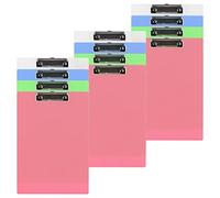 ZEONHAK 12 PCS A4 Coloured Plastic Clipboard, 4 Color Clip Boards Plastic, 31.5x22cm Clip Boards Multi Pack for Offices, Home, Red Green Blue White