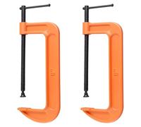 ZEONHAK 2 Pieces 8 Inch C Clamp, Adjustable G Clamps for Welding and Woodworking, Orange/Black