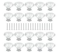 ZEONHAK 20 PCS 40 x 30mm Diamond Door Handles, Crystal Drawer Pulls with Screws, Crystal Cabinet Knobs for Home, Office