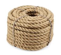 ZEONHAK 20m x 14mm Natural Thick Jute Rope, 65FT Twisted Hemp Rope for Craft, luggage twine