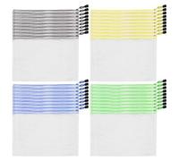 ZEONHAK 36 PCS A4 Plastic Zip Wallets Folders, A4 Document Folder File Zipper Bags, Mesh Zipper Storage Pouch for Office Supplies, File Storage, 4 Mixed Colours, 33x23.5 cm