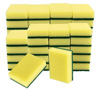 ZEONHAK 40 Pack 10cm Multi Use Scrub Cleaning Sponge Scourers, Dual Sided Cleaning and Dishwashing Sponge, General Purpose Eraser Soft Sponge for Washing Up Kitchen Furniture