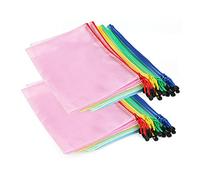 ZEONHAK 40 PCS A4 Mesh File Zip Lock Wallets, Colourful Plastic Bags Document Folder, A4 Mesh Zipper Bag, 4 Assorted Colors Zipper Storage Pouch for Office