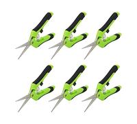 ZEONHAK 6 PCS 6.5 Inch Green Bud Trimming Scissors, 16.5cm Micro Tip Hand Pruning Snip, Straight Tip Pruning Shears for Gardening Plant