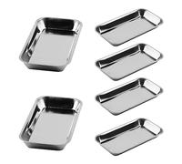 ZEONHAK 6 PCS Small Medical Tray, 22.5x11.5cm Rectangular Surgical Tray, Metal Instrument Tray for Lab Intrument Supplies Tools
