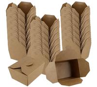 ZEONHAK 60 Pack 27oz Kraft Take Out Boxes, 800ml Brown Paper Takeaway Food Containers, Kraft Food To Go Boxes for Restaurant