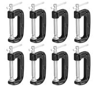 ZEONHAK 8 Pcs 2 Inch Mini C Clamp, 50mm Small G Clamps with Adjustable Screw for Woodworking, Welding and Building, Black