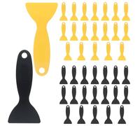 ZEONHAK 80 Pieces Multi-purpose Plastic Putty Knife Set, Flexible Paint Scrapers for 3D Printing Resin Removal, Vinyl Wrap, Wallpaper Installation (Black/Yellow)