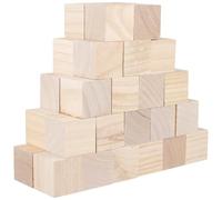ZEONHAK Small Wood Cubes for Carving, 5 x 5 x 5cm Wooden Blocks, DIY Art Craft Supplies, 40 Pieces