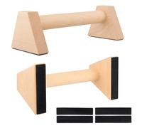 ZEONHAK Wooden Parallettes Bars, 25 x 12.5 x 9.3cm, Solid Push Up Bars with Non-slip Rubber, 2 Pcs, for Fitness, Gymnastics, Aerobics