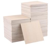 ZEONHEI 100 Pcs Basswood Sheets, 100 x 100 x 3mm Square Wood Pieces, Unfinished Wood Board for Crafts, Model Making, Painting, DIY Art, Burning