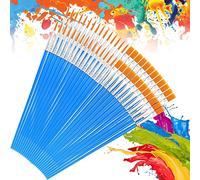 ZEONHEI 150 PCS Paint Brushes Bulk, Paint Brush Set for Art, 75 Fine Paint Brush and 75 Flat Paint Brush for Nail Art Acrylic Watercolor Painting Craft Supplies