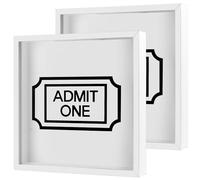 ZEONHEI 2 PCS 29 cm White Travel Memory Boxes, Ticket Box Frame, Shadow Box Frame for Movie Sporting Events Memory Concert Tickets, Travel Photos Storage