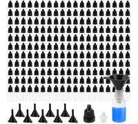 ZEONHEI 200 Pcs 10ml Dropper Bottles, Plastic Empty Dropper Bottles with Cap and 10 Funnels, Translucent Squeezable Bottle for Paint, Essence