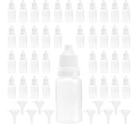 ZEONHEI 200 PCS 10ml Plastic Dropper Bottles, Empty Squeezable Dropper Bottle with White Cap and Funnels, Translucent Eye Liquid Dropper Bottles Bulk for Travel Storage