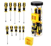 ZEONHEI 22PCS Screwdriver Sets with Magnetizer, 10 Phillips and 10 Flat Heads, 2 Set Magnetic Screwdrivers with Non-Slip Grip
